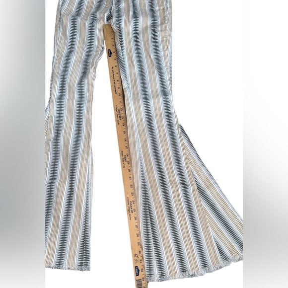 Altar'd State Striped Flare Pants - Blue and Tan - Picture 4 of 4